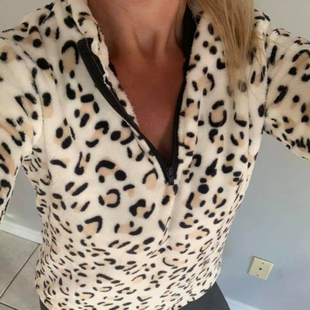 Leopard Fleece Pullover
